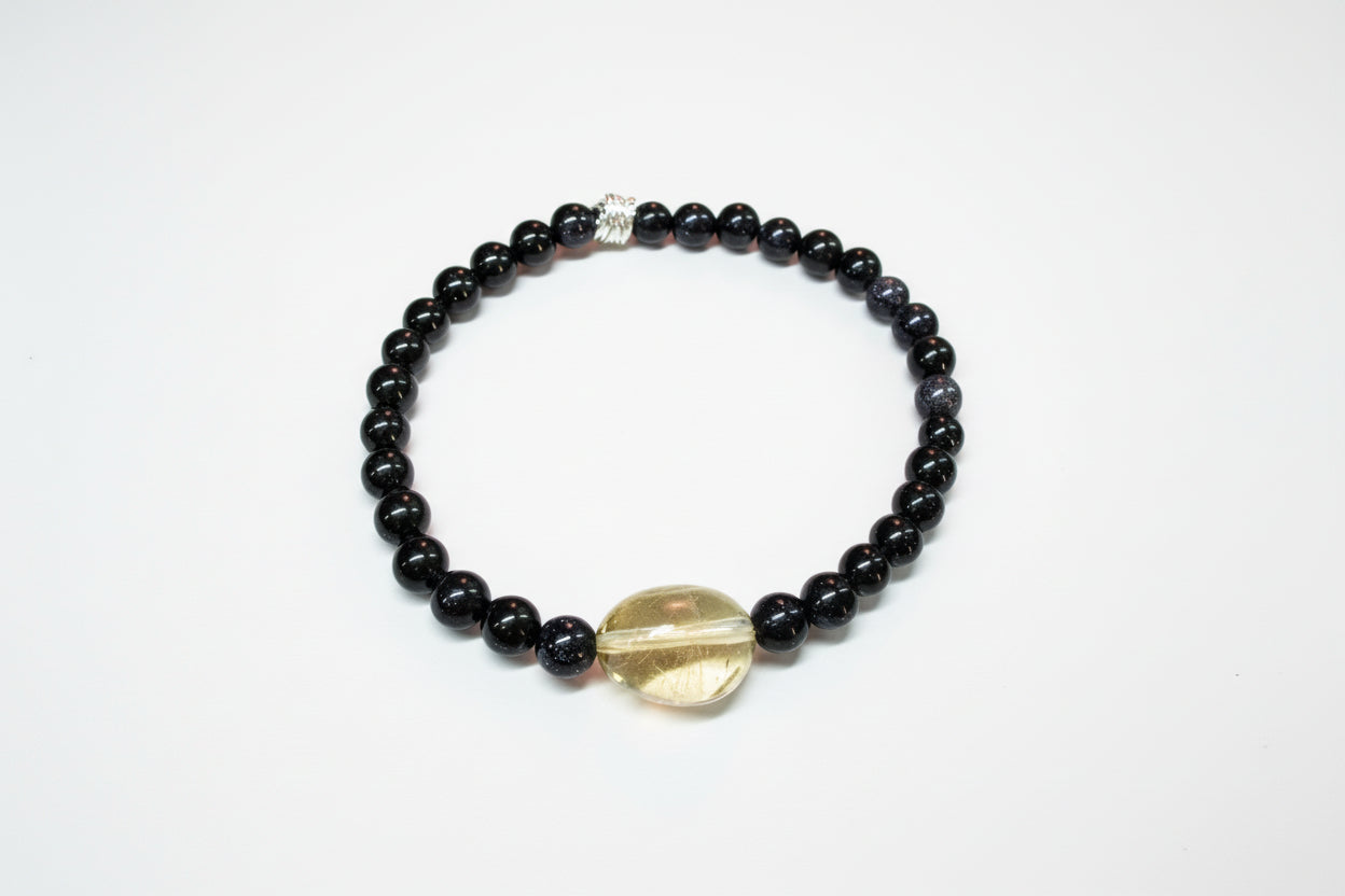 Blue Goldstone Citrine Crystal Bracelet