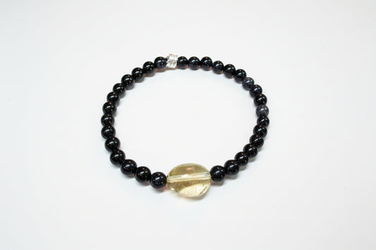 Blue Goldstone Citrine Crystal Bracelet