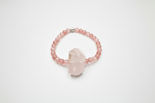 Cherry Bead Rose Crystal Bracelet